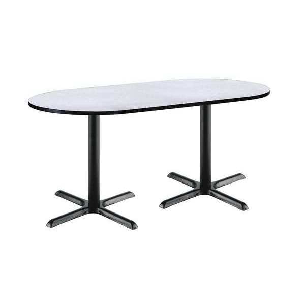 Kfi Racetrack RaceTrack Table, 72" W, 29" (Cafe Height) H, Laminate Top, Gray Nebula - T3072R-B2015-BK-GYN