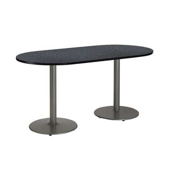 Kfi Racetrack RaceTrack Table, 72" W, 29" (Cafe Height) H, Laminate Top, Graphite Nebula - T3072R-B1917-SL-GRN