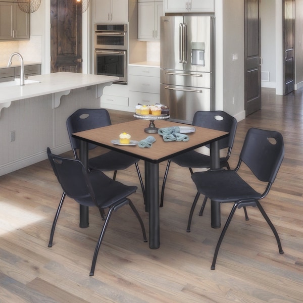 Regency Square Kee Medium Breakroom Table, 42 in W, 42 in L, Noble Oak - TB4242NOBPBK