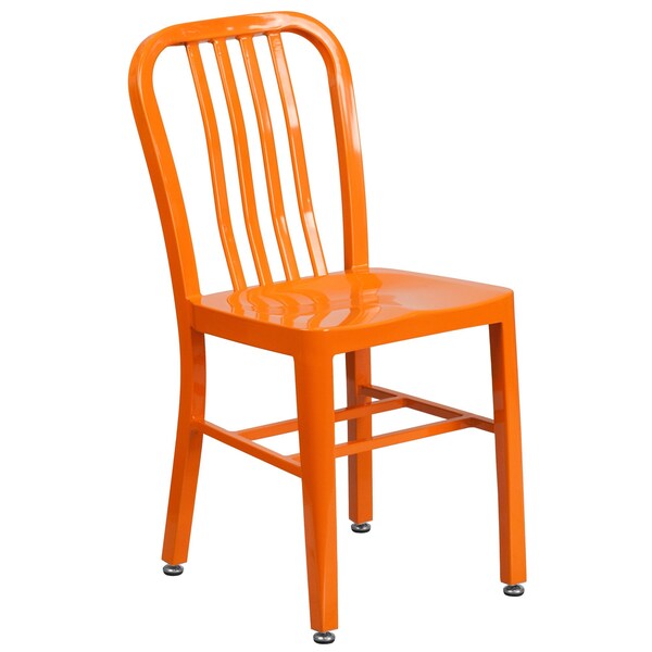 Flash Furniture Round 30" W, 30" L, 29.5" H, Metal Top, Orange - CH-51090TH-2-18VRT-OR-GG