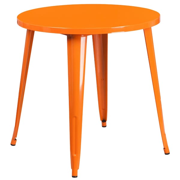 Flash Furniture Round 30" W, 30" L, 29.5" H, Metal Top, Orange - CH-51090TH-2-18VRT-OR-GG