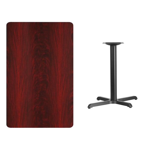 Flash Furniture Rectangle Laminate Table, 30" W, 48" L, 31.125" H, Laminate Top, Wood Grain - XU-MAHTB-3048-T2230-GG