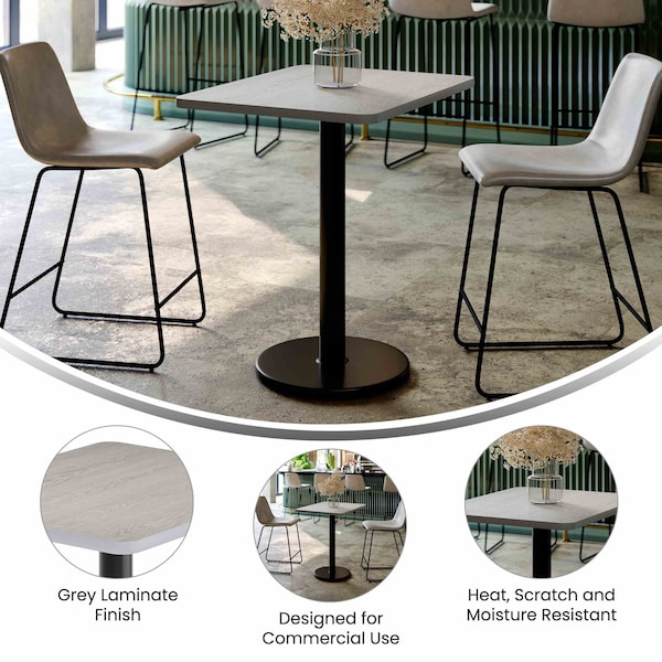 Flash Furniture Rectangle 24 in W, 30 in L, Gray - XU-GYTB-2430-TR18-GG