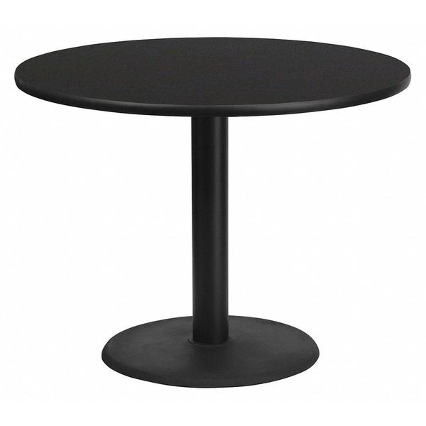 Flash Furniture Round Laminate Table Top, 42" W, 42" L, 31.125" H, Laminate Top, Wood Grain - XU-RD-42-BLKTB-TR24-GG