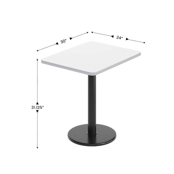 Flash Furniture Rectangle 24 in W, 30 in L, White - XU-WHTB-2430-TR18-GG