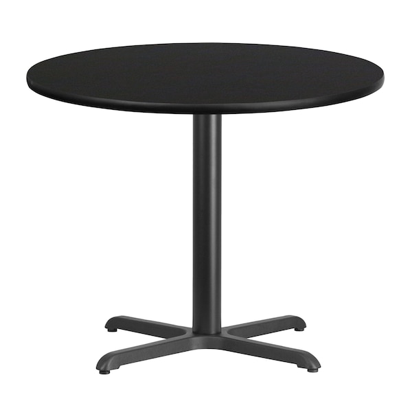 Flash Furniture Round Laminate Table Top, 36" W, 36" L, 31.125" H, Black - XU-RD-36-BLKTB-T3030-GG