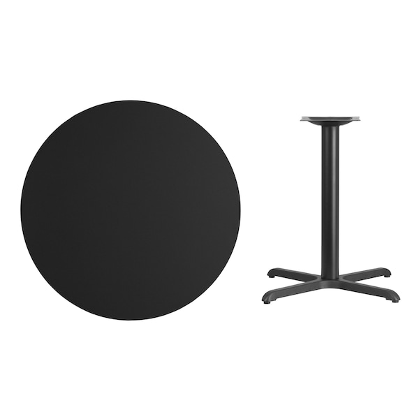 Flash Furniture Round Laminate Table Top, 36" W, 36" L, 31.125" H, Black - XU-RD-36-BLKTB-T3030-GG