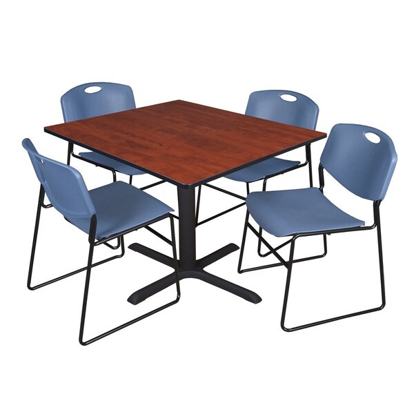 Cain Square Tables > Breakroom Tables > Cain Square Table & Chair Sets, Wood|Metal|Polypropylene Top - TB4848CH44BE