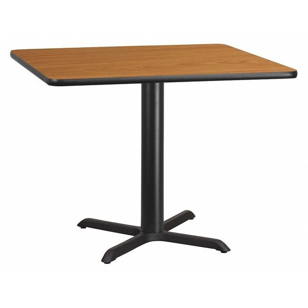 Flash Furniture Square Natural Laminate Table, 42" W, 42" L, 31.125" H, Laminate Top, Wood Grain - XU-NATTB-4242-T3333-GG