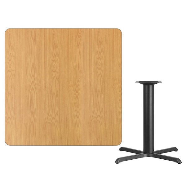 Flash Furniture Square Natural Laminate Table, 42" W, 42" L, 31.125" H, Laminate Top, Wood Grain - XU-NATTB-4242-T3333-GG