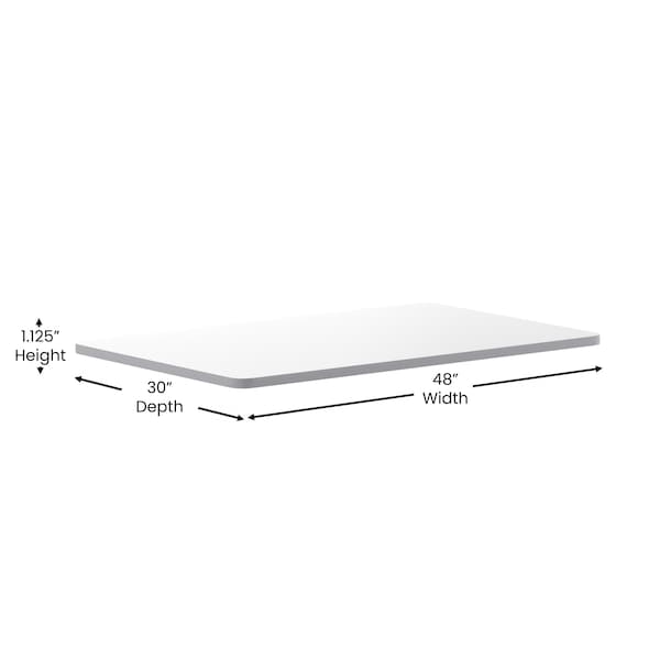 Flash Furniture Glenbrook 30in. x 48in. Rectangular Table Top w/White or Gray Reversible Laminate Top - XU-WHGY-3048-GG