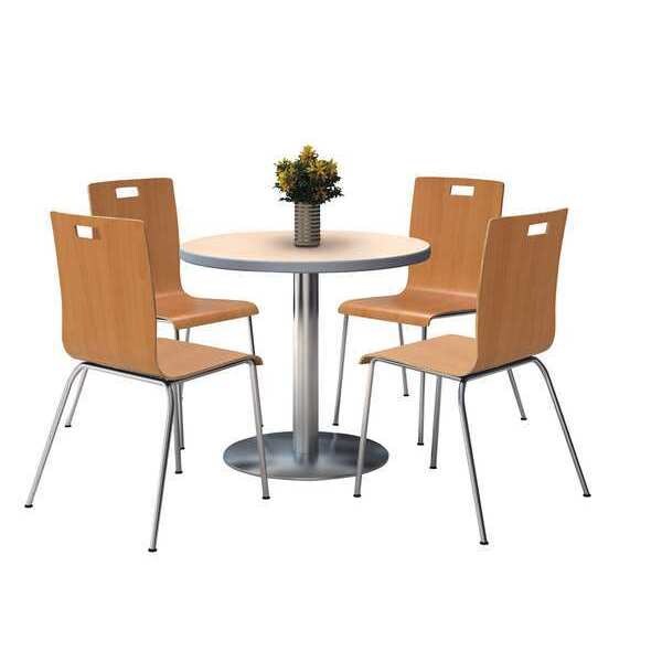 Kfi Round 36 W, 36 L, 29 H, Wood Top, Natural - T36RD-B1922SL-NA-9222CH-NA