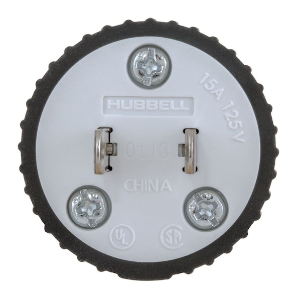 Hubbell 2 Wire Commercial Straight Blade Plug 125VAC 15A - RP646