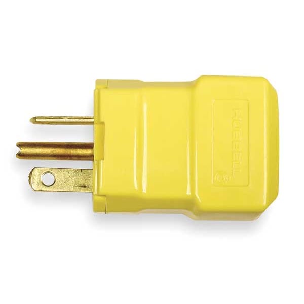 Hubbell 3 Wire Industrial Straight Blade Plug 125VAC 20A - HBL5364VY