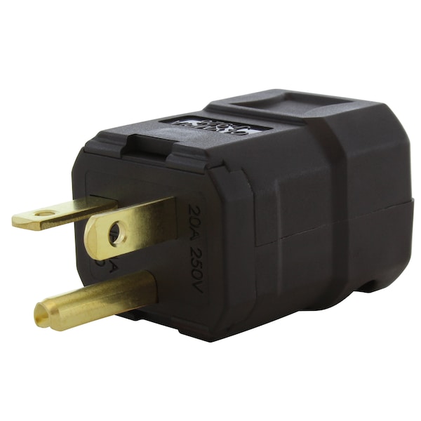 Ac Works NEMA 6-20P 20A 250V Clamp Style Square Plug with UL, C-UL Approval in Black - ASQ620P-BK