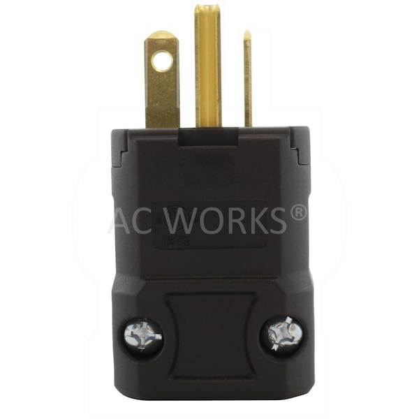 Ac Works NEMA 6-20P 20A 250V Clamp Style Square Plug with UL, C-UL Approval in Black - ASQ620P-BK