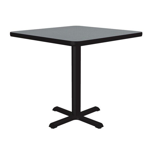 Correll Square Cafe Bistro and Breakroom Pedestal Table, 24" W, 24" L, 29" H, High Pressure Laminate Top - BXT24S-15