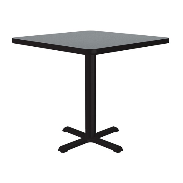 Correll Square Cafe Bistro and Breakroom Pedestal Table, 24" W, 24" L, 29" H, High Pressure Laminate Top - BXT24S-15