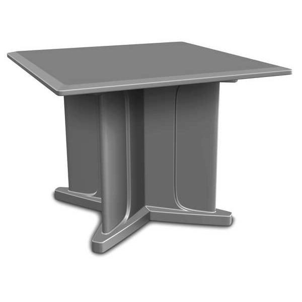 Cortech Square Table, 42 in W, 42 in L, 29 in H, Polyethylene Top, Gray - 66750GY