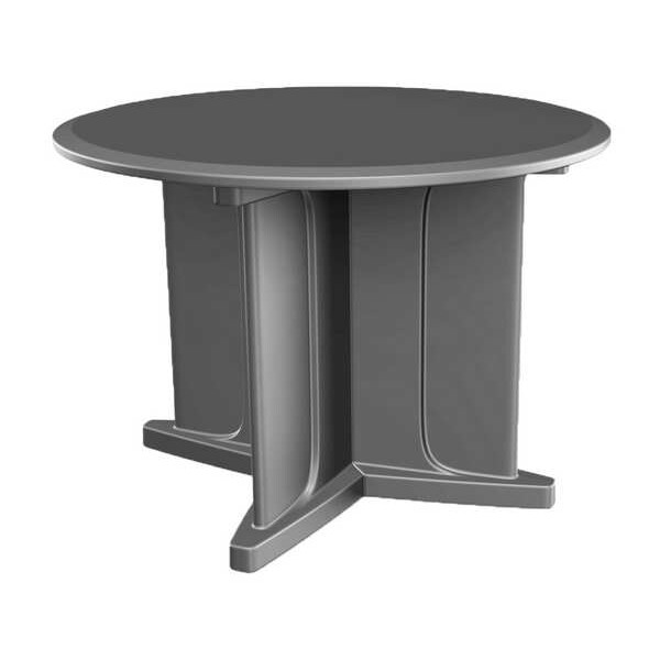 Cortech Circle Table, 42 in W, 42 in L, 29 in H, Polyethylene Top, Gray - 66749GY