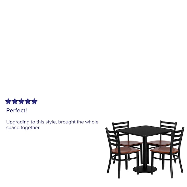 Flash Furniture Square Laminate Table, 30" W, 30" L, 30" H, Laminate Top, Wood Grain - MD-0003-GG