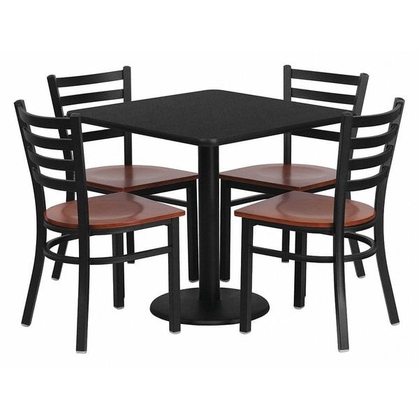 Flash Furniture Square Laminate Table, 30" W, 30" L, 30" H, Laminate Top, Wood Grain - MD-0003-GG