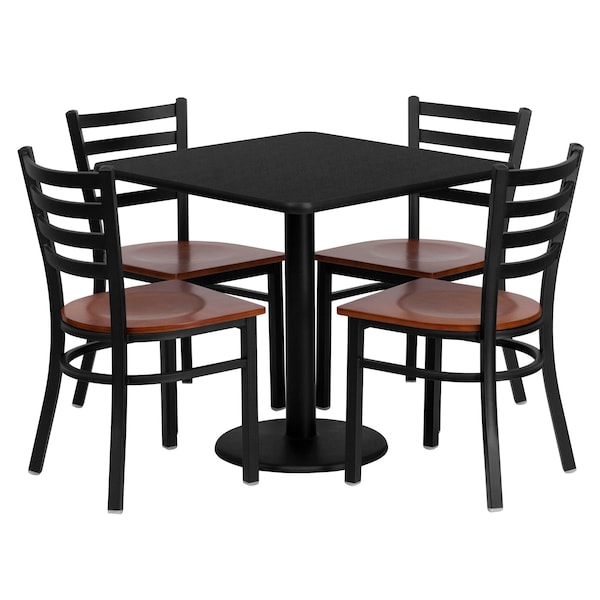 Flash Furniture Square Laminate Table, 30" W, 30" L, 30" H, Laminate Top, Wood Grain - MD-0003-GG