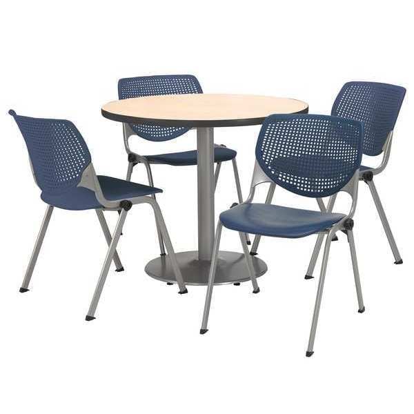 Kfi Round Breakroom Table And Chair Set, 31"(Chair) H, Laminate Top, Natural - T42RD-B1922SL-NA-2300-P03.JPG