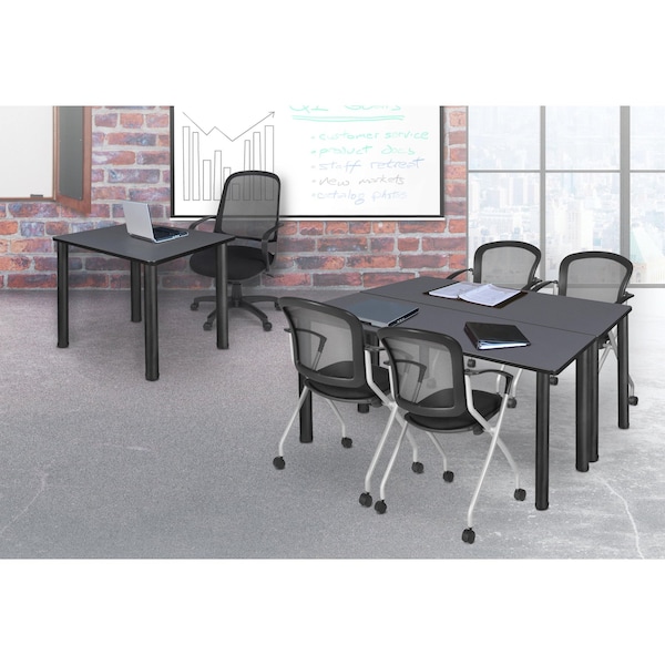 Kee Square Tables > Breakroom Tables > Kee Square & Round Tables, 30 W, 30 L, 29 H, Wood|Metal Top - TB3030GYBPBK