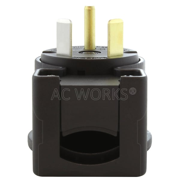 Ac Works 30 Amp 3-Prong RV Travel Trailer NEMA TT-30P Elbow-Style Assembly Replacement Plug - ASETT30P