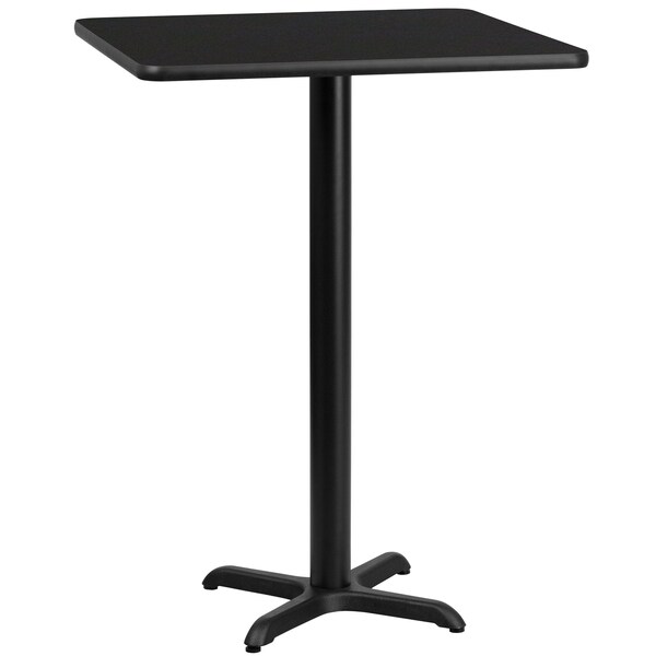 Flash Furniture Square Laminate Table Top, 24" W, 24" L, 43.125" H, Laminate Top, Wood Grain - XU-BLKTB-2424-T2222B-GG