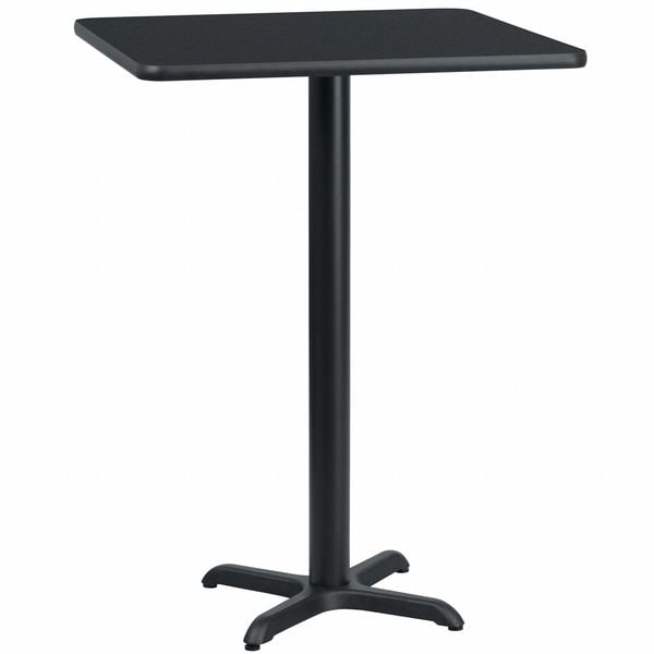 Flash Furniture Square Laminate Table Top, 24" W, 24" L, 43.125" H, Laminate Top, Wood Grain - XU-BLKTB-2424-T2222B-GG