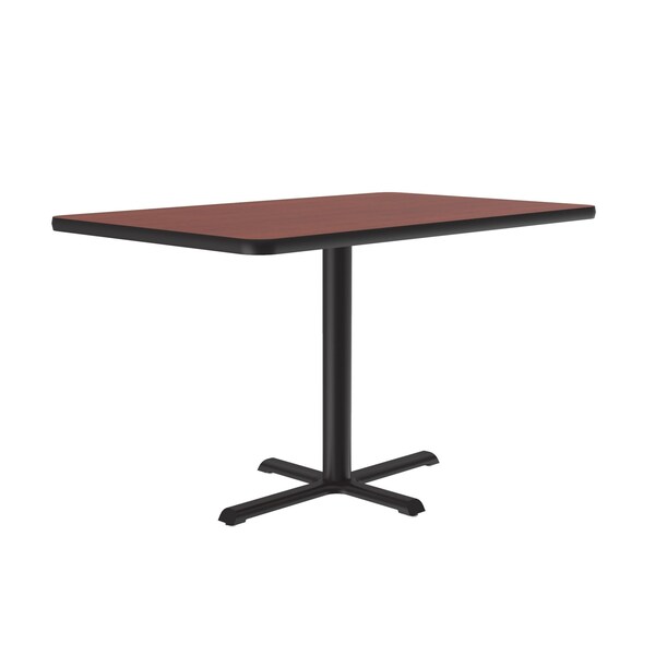 Correll Rectangle Cafe Bistro and Breakroom Pedestal Table, 30" W, 48" L, 29" H, High Pressure Laminate Top - BCT3048-21