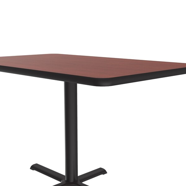 Correll Rectangle Cafe Bistro and Breakroom Pedestal Table, 30" W, 48" L, 29" H, High Pressure Laminate Top - BCT3048-21