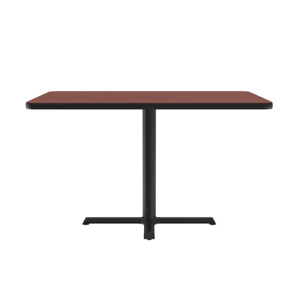 Correll Rectangle Cafe Bistro and Breakroom Pedestal Table, 30" W, 48" L, 29" H, High Pressure Laminate Top - BCT3048-21