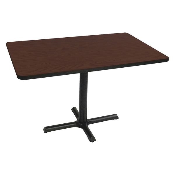 Correll Rectangle Cafe Bistro and Breakroom Pedestal Table, 30" W, 48" L, 29" H, High Pressure Laminate Top - BCT3048-21