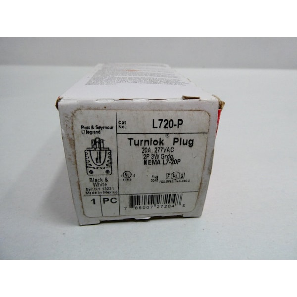Pass & Seymour TURNLOK 2P 3W 277V-AC PLUG - L720-P