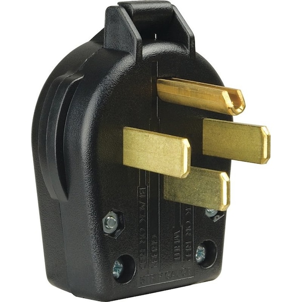 Eaton Wiring Devices Electrical Plug, 3 -Pole, 30/50 A, 125/250 V, NEMA: NEMA 14-30P, 14-50P, Black - S21-SP
