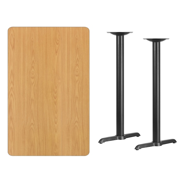 Flash Furniture Rectangle Natural Laminate Table, 30" W, 48" L, 43.125" H, Laminate Top, Wood Grain - XU-NATTB-3048-T0522B-GG
