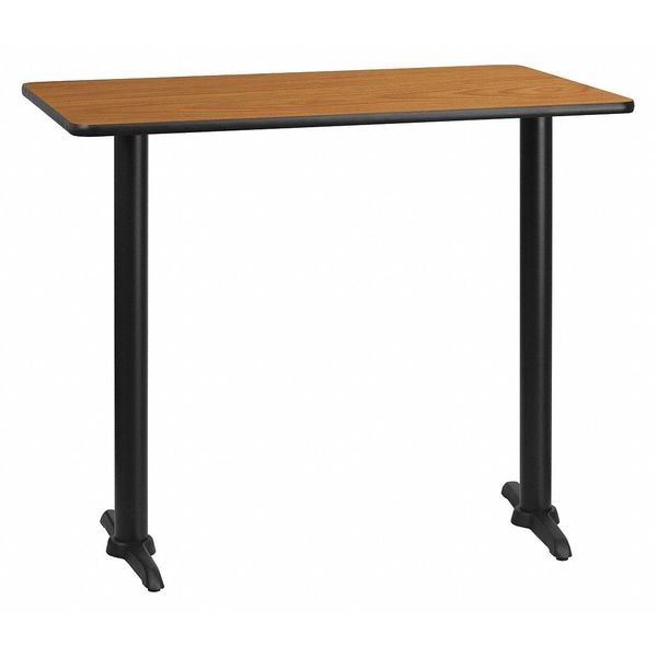 Flash Furniture Rectangle Natural Laminate Table, 30" W, 48" L, 43.125" H, Laminate Top, Wood Grain - XU-NATTB-3048-T0522B-GG