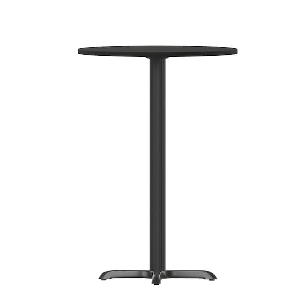 Flash Furniture Round Laminate Table Top, 36" W, 36" L, 43.125" H, Laminate Top, Wood Grain - XU-RD-36-BLKTB-T3030B-GG