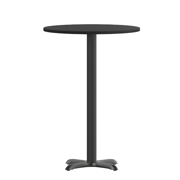 Flash Furniture Round Laminate Table Top, 36" W, 36" L, 43.125" H, Laminate Top, Wood Grain - XU-RD-36-BLKTB-T3030B-GG