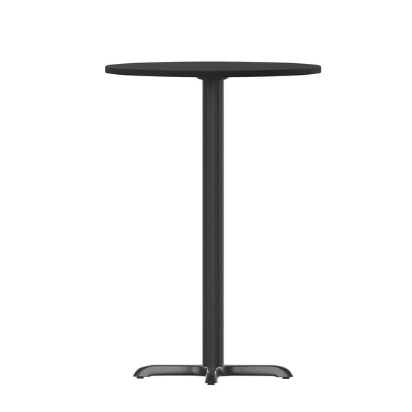 Flash Furniture Round Laminate Table Top, 36" W, 36" L, 43.125" H, Laminate Top, Wood Grain - XU-RD-36-BLKTB-T3030B-GG