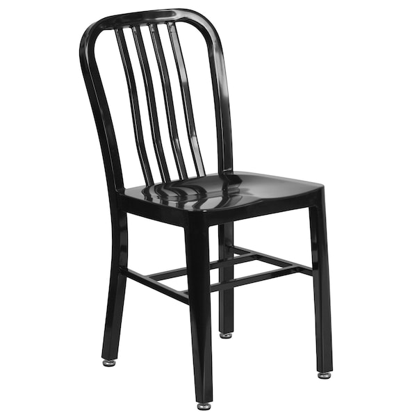 Flash Furniture Black Metal Set, 30RD - CH-51090TH-2-18VRT-BK-GG