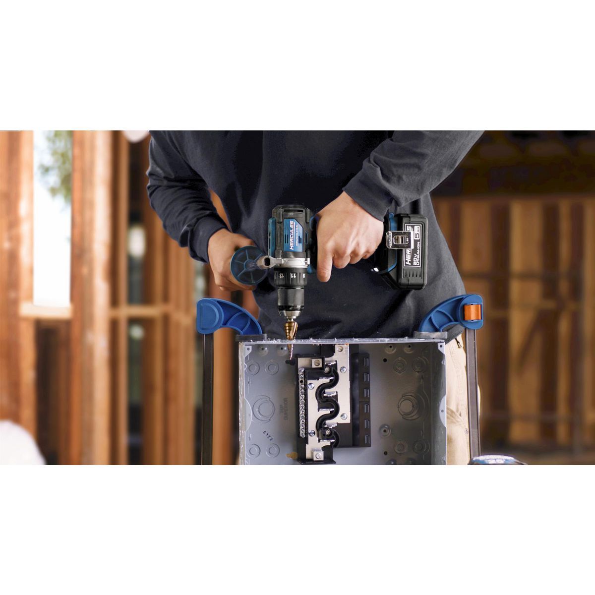 Hércules Taladro/destornillador inalámbrico sin escobillas de 20V con mango lateral - Únicamente la herramienta - 59420