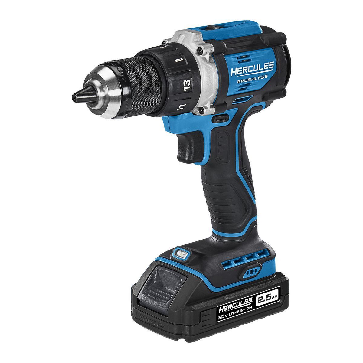 Hércules Taladro/destornillador inalámbrico sin escobillas de 20V con mango lateral - Únicamente la herramienta - 59420