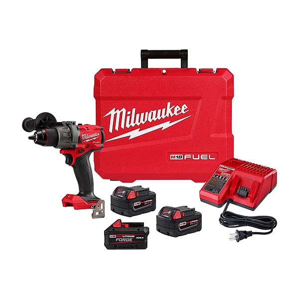 Milwaukee Tool M18 FUEL Drill + RL FORGE 8.0 Battery - 2904-22, 48-11-1881