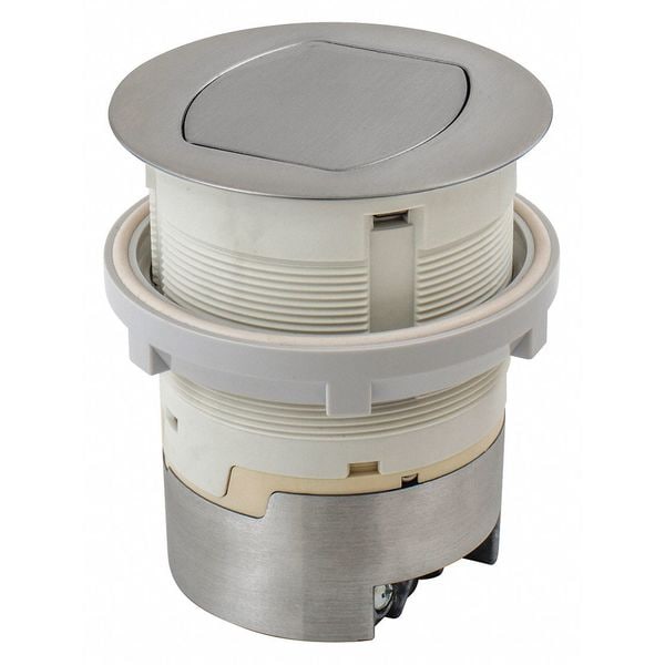 Hubbell Wiring Device-Kellems Ktcn Cntr, Receptacle, Flush Alum, 15A Kit - RCT201ALU