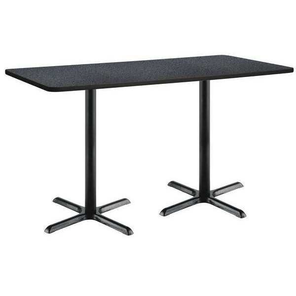 Kfi Rectangle KFI 30" x 72" Conference Table with Graphite Nebula Top, Black X-Base, Bistro Height - T3072-B2015-BK-GRN-38