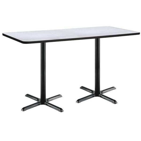 Kfi Rectangle KFI 30" x 72" Conference Table with Grey Nebula Top, Black X-Base. Bistro Height, 72 W - T3072-B2015-BK-GYN-38